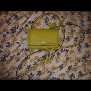 COACH mini yellow crossbody purse